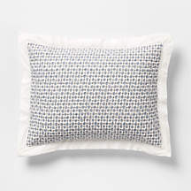 Celeste Organic Cotton Navy Diamond Print Quilted Standard Bed Pillow Sham + Reviews | Crate & Barrel