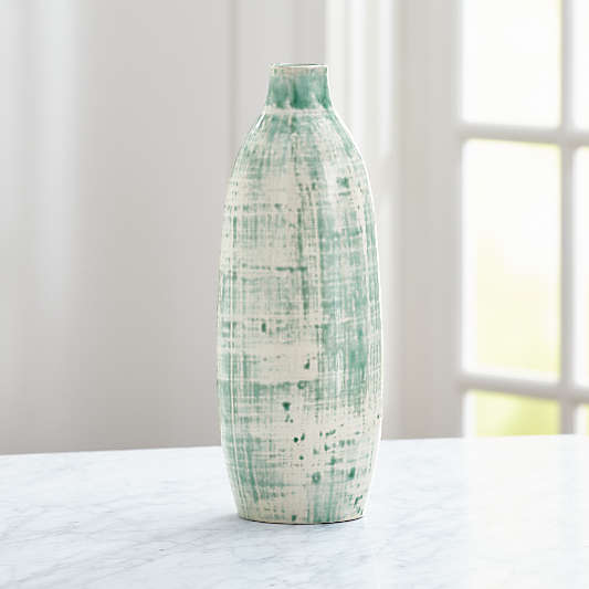 Celeste White and Aqua Vase