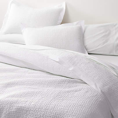 Celeste White Solid Quilts And Pillow, White Queen Bedspread