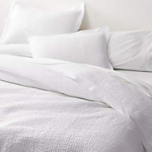 Celeste White Organic Cotton Quilt King + Reviews | Crate & Barrel KING