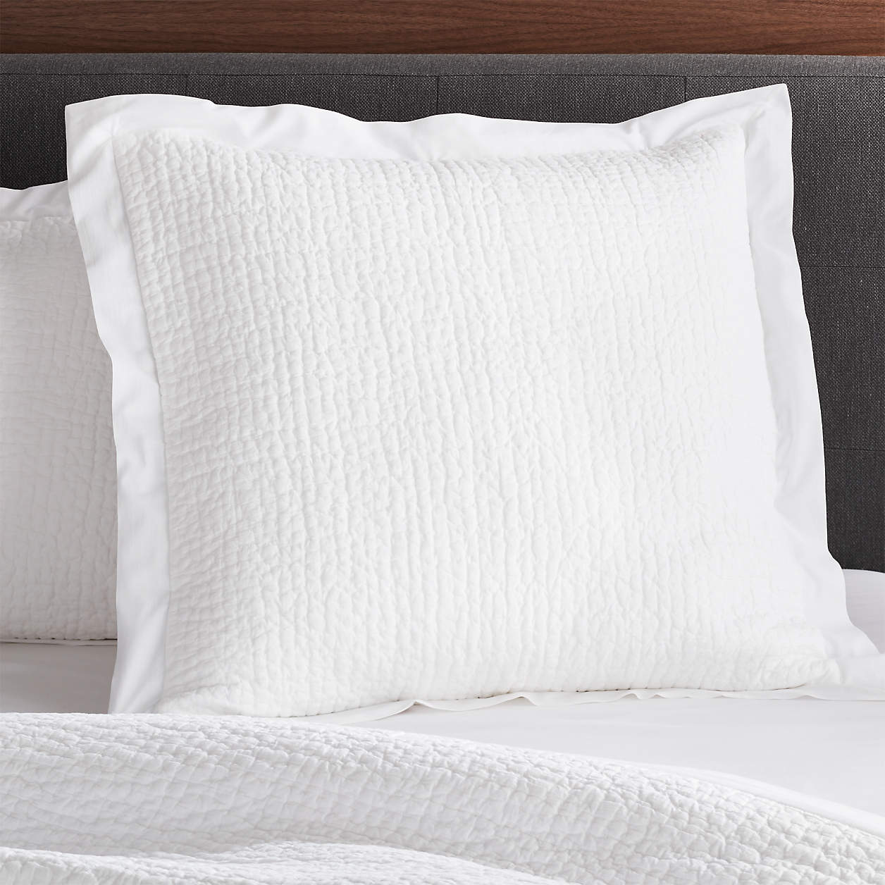 Celeste White Organic Cotton Euro Sham + Reviews Crate & Barrel