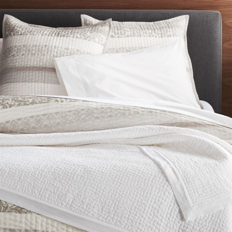 Celeste White Cotton Solid Standard Sham