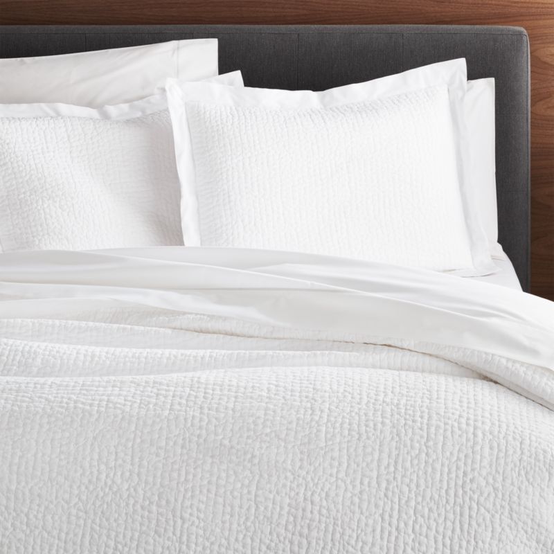 Celeste White Organic Cotton Euro Sham + Reviews | Crate & Barrel