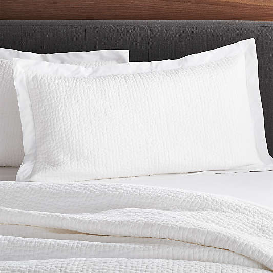 Celeste White Cotton Solid King Sham