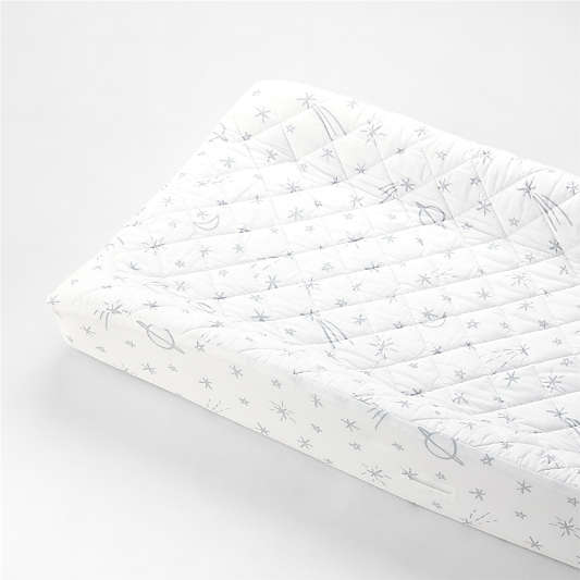 Celestial Organic Light Blue Baby Changing Pad Cover