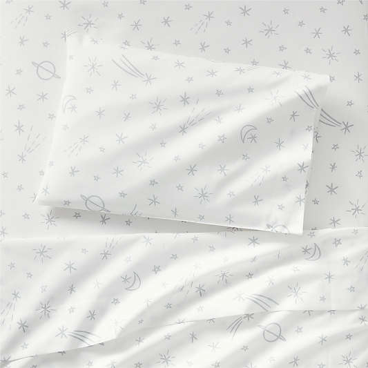 Celestial Organic Light Blue Star Toddler Sheet Set