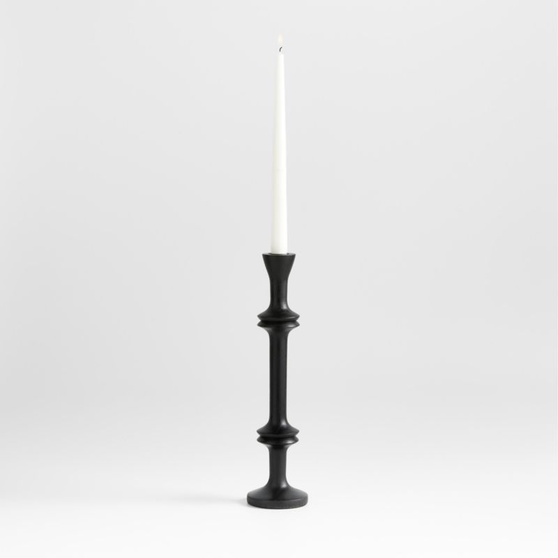 Century Black Acacia Wood Taper Candle Holder 14.5" - image 0 of 9