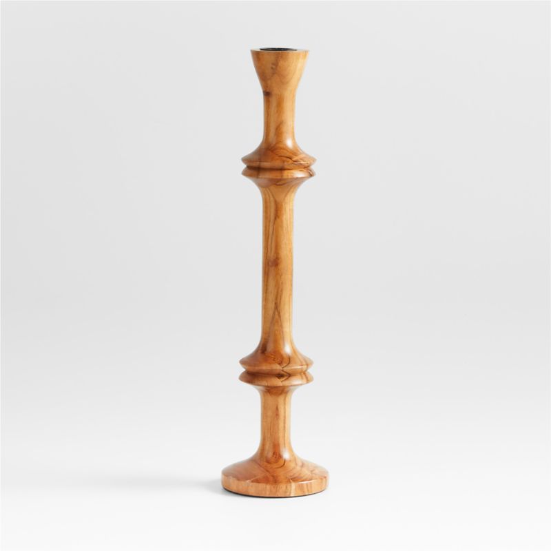 Century Natural Acacia Wood Taper Candle Holder 14.5" - image 9 of 11