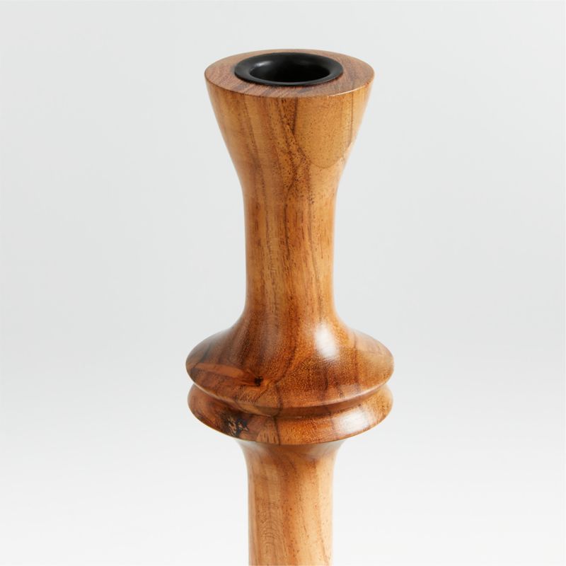 Century Natural Acacia Wood Taper Candle Holder 14.5" - image 10 of 11