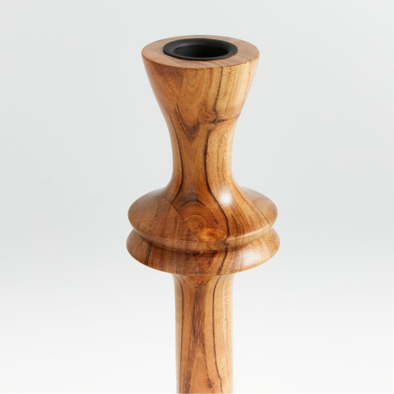 Century Natural Acacia Wood Taper Candle Holder 9.25" - image 8 of 10