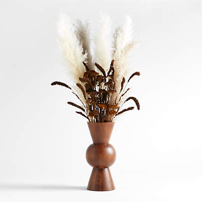 Pampas Grass Large black Fluffy Dried pampas arrangement • Leather Leather  Furniture Gallery : Leather Leather Furniture Gallery