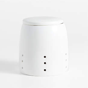 White Ceramic Garlic Plate