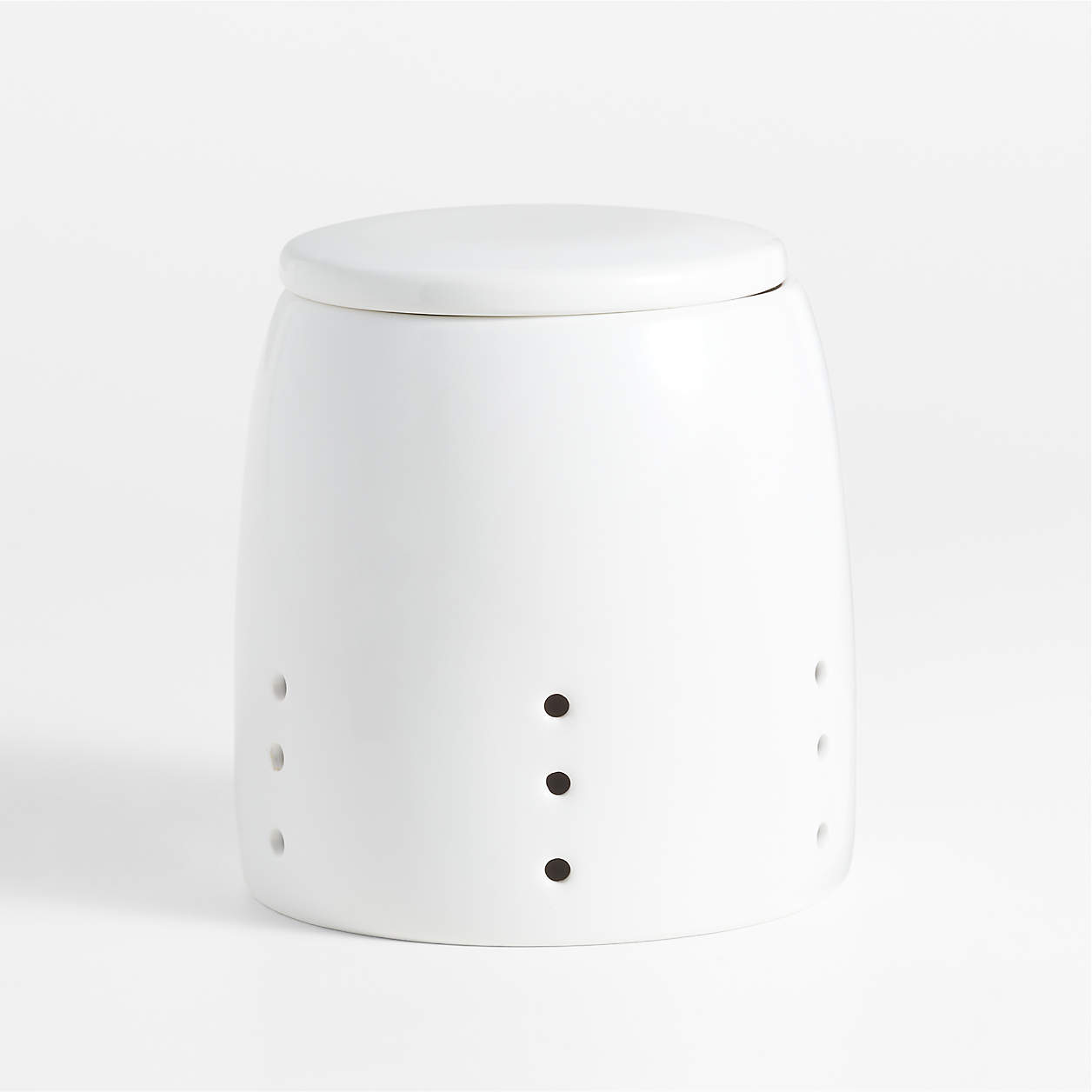 White Ceramic Garlic Keeper Crate & Barrel