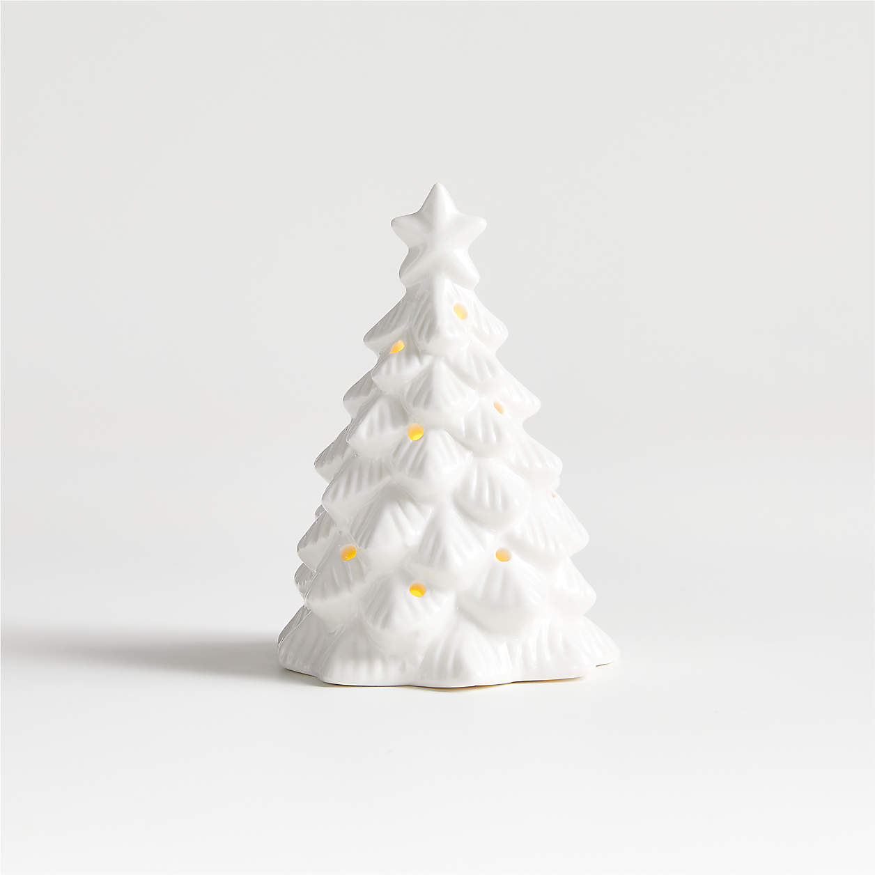 LED Mini White Ceramic Christmas Tree + Reviews Crate & Barrel