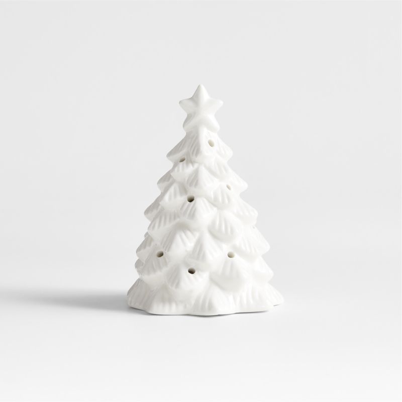 LED Mini White Ceramic Christmas Tree - image 1 of 4