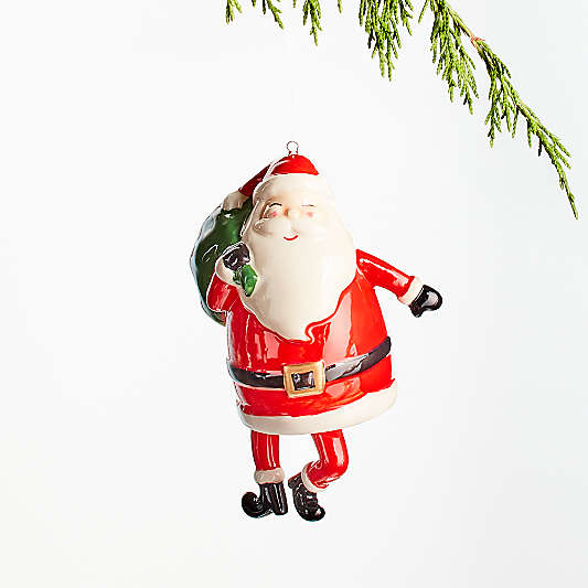 Ceramic Santa Christmas Ornament with Dangle Legs