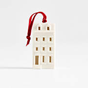 Ceramic White Brownstone Christmas Tree Ornament