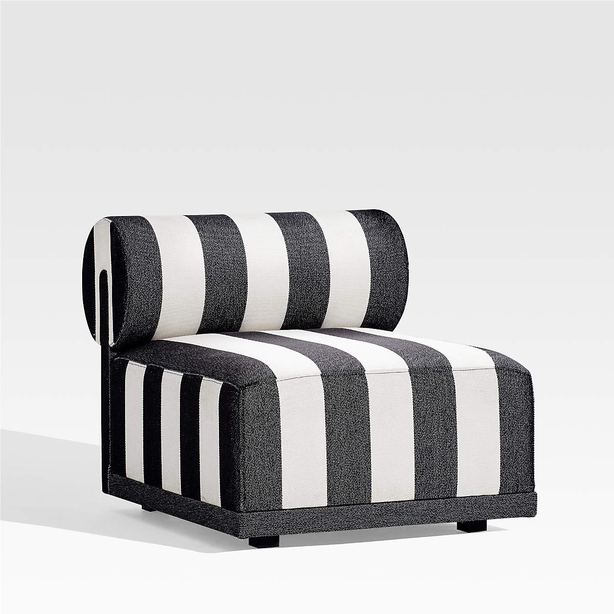 Cerca Striped Armless Outdoor Patio Lounge Chair + Reviews | Crate & Barrel