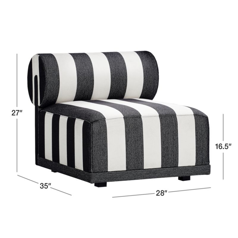 View Cerca Striped Armless Outdoor Lounge Chair - image 2 of 7