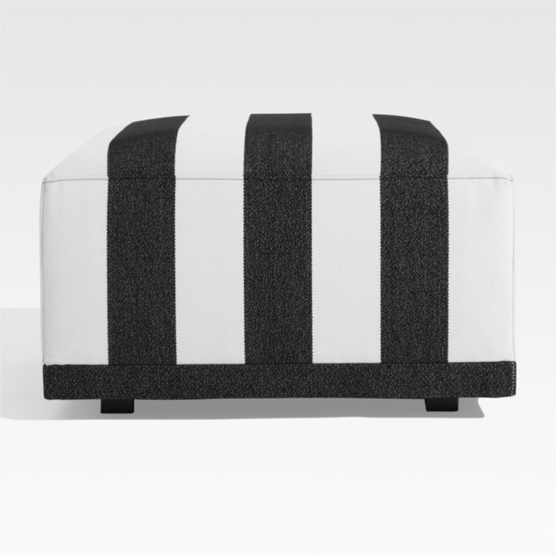Cerca Striped Outdoor Ottoman for Left and Right Arm Chair Crate & Barrel