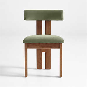 Green suede best sale dining chairs