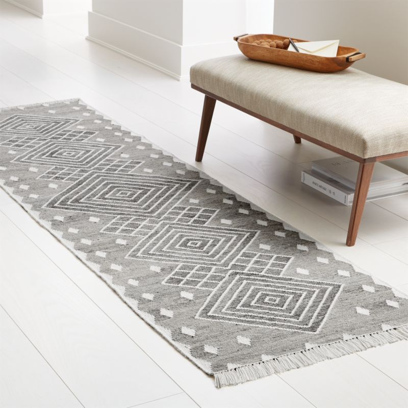 Ceri Grey Indoor/Outdoor Runner Rug Crate & Barrel