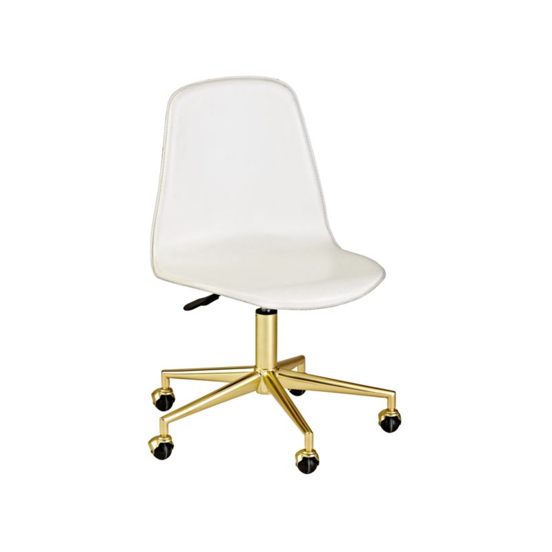 Class Act White and Gold Kids Desk Chair