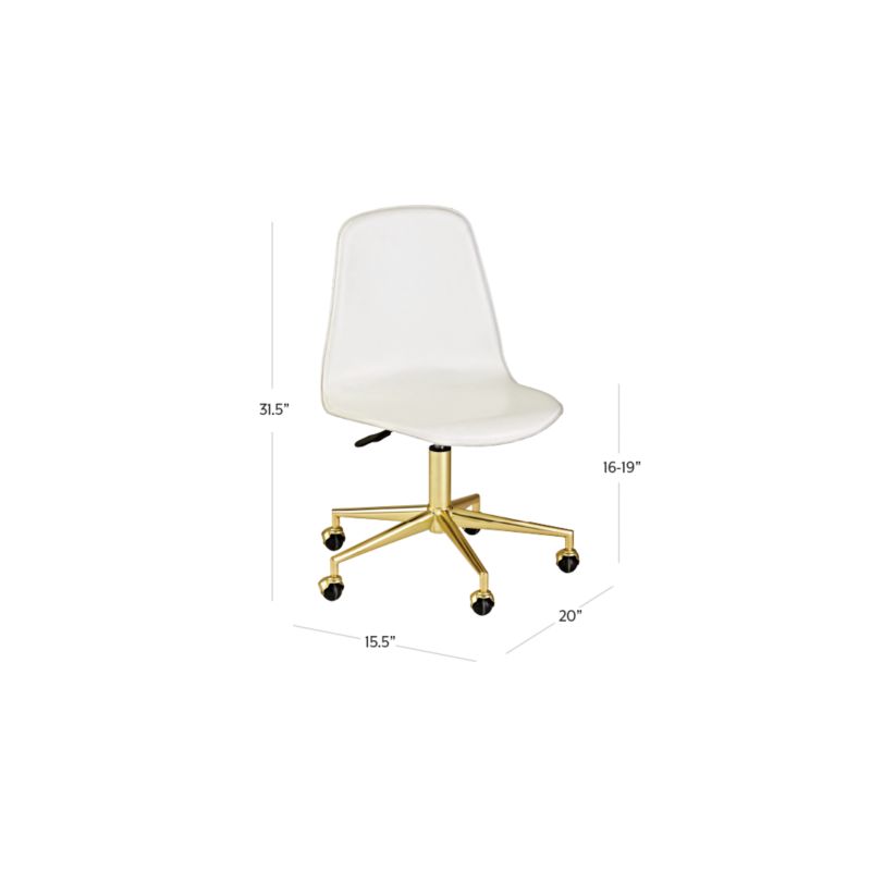 Class Act White and Gold Kids Desk Chair