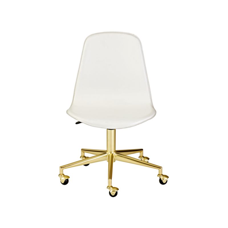 Class Act White and Gold Kids Desk Chair