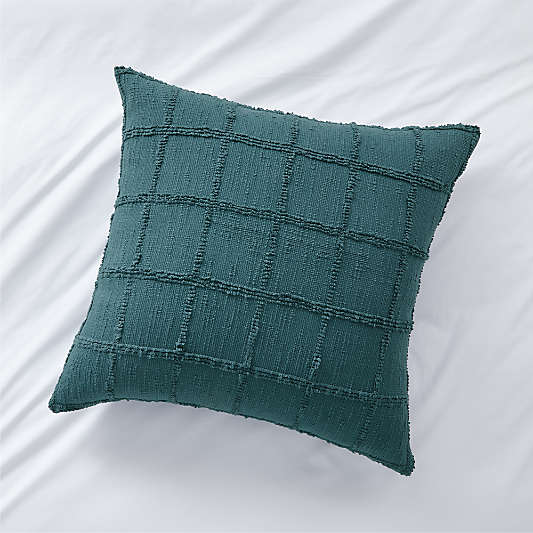 Chalet Textured Teal Cotton Euro Sham