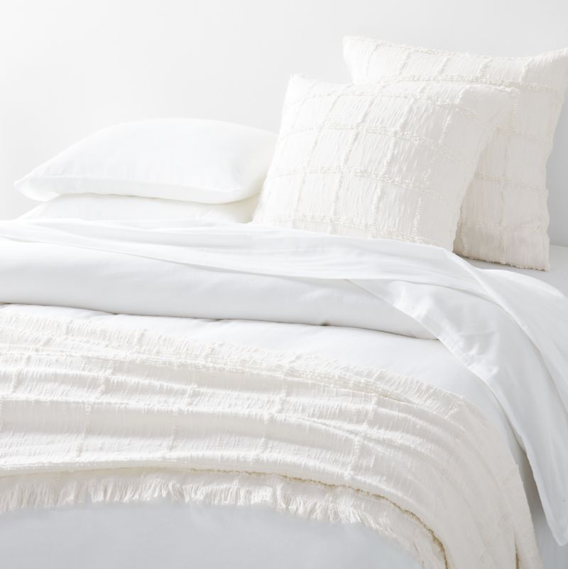 Chalet Textured White Cotton Coverlets Crate & Barrel Canada