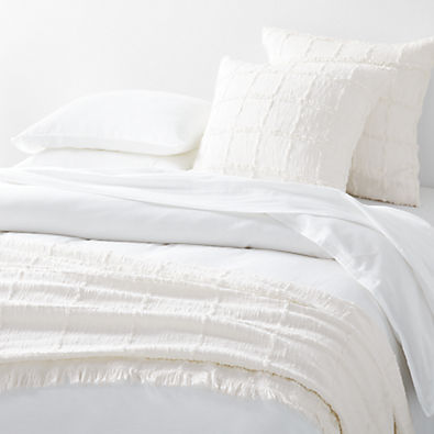 View Chalet Textured White Cotton King Coverlet details