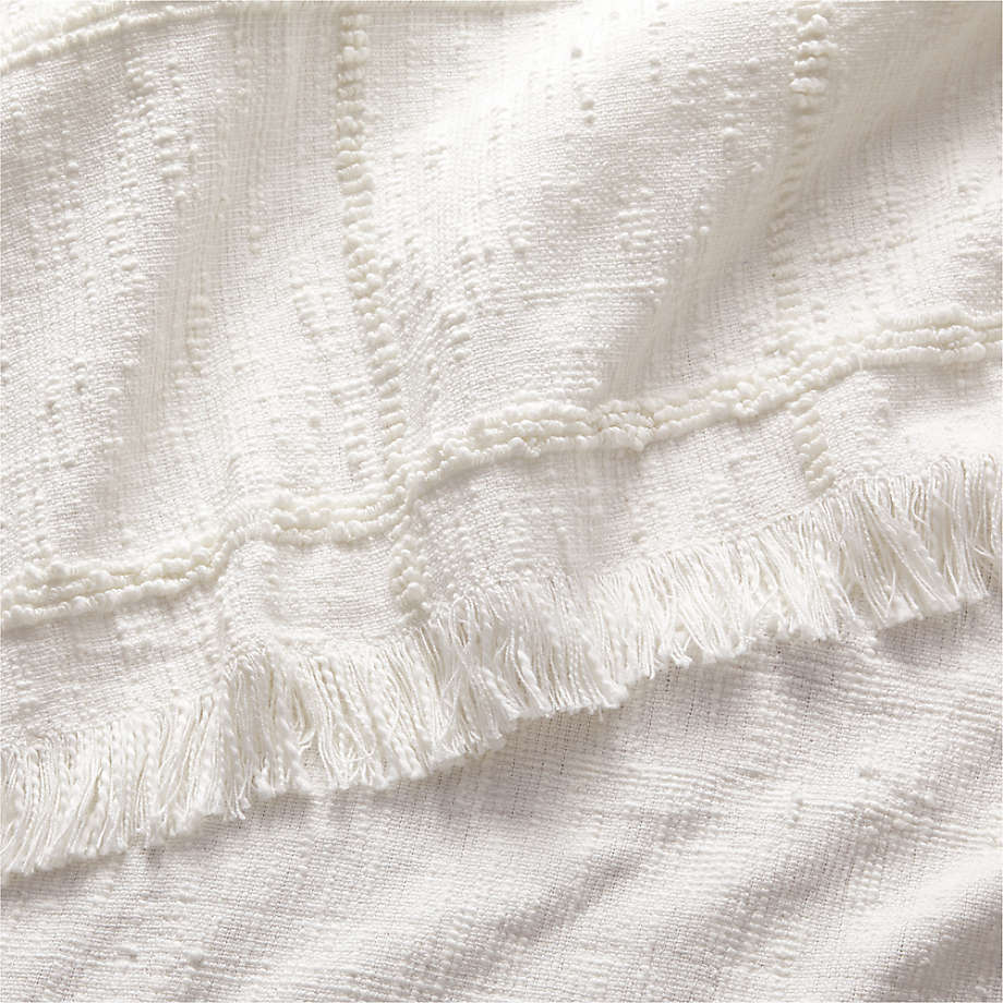 Chalet Textured White Cotton King Coverlet + Reviews | Crate & Barrel