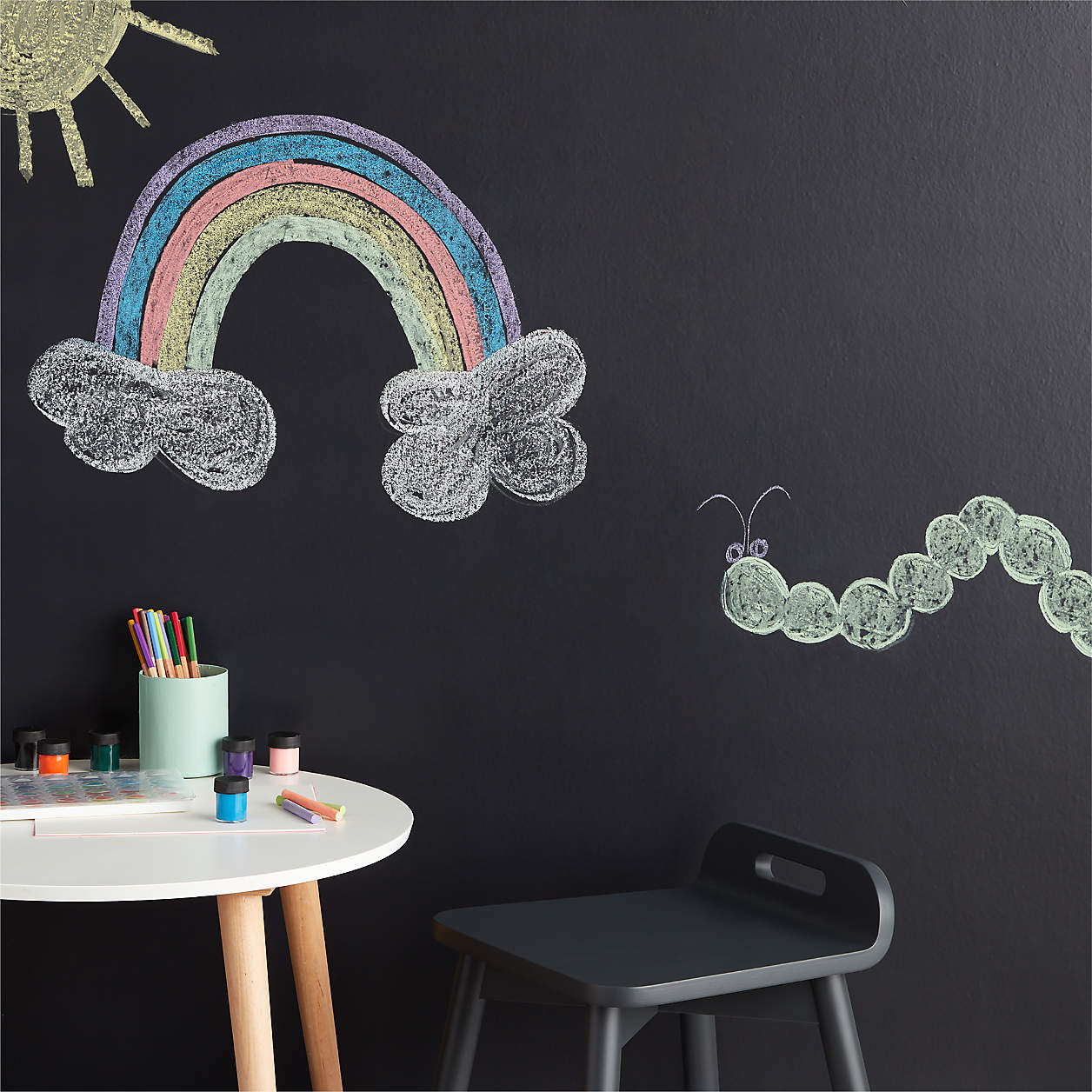 Tempaper Chalkboard Black Peel & Stick Wallpaper Crate & Kids