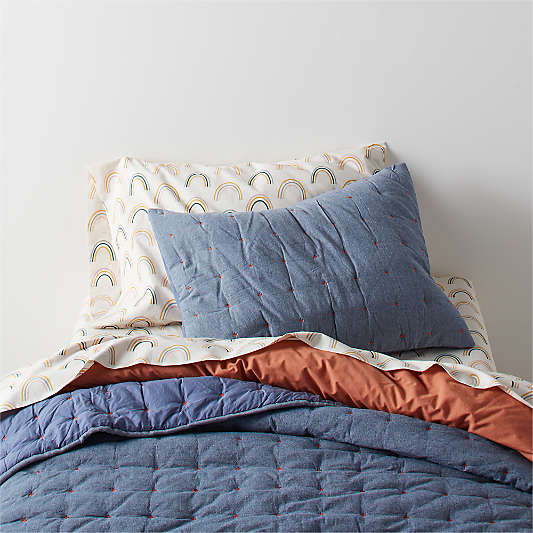 Chambray Blue Kids Pillow Sham