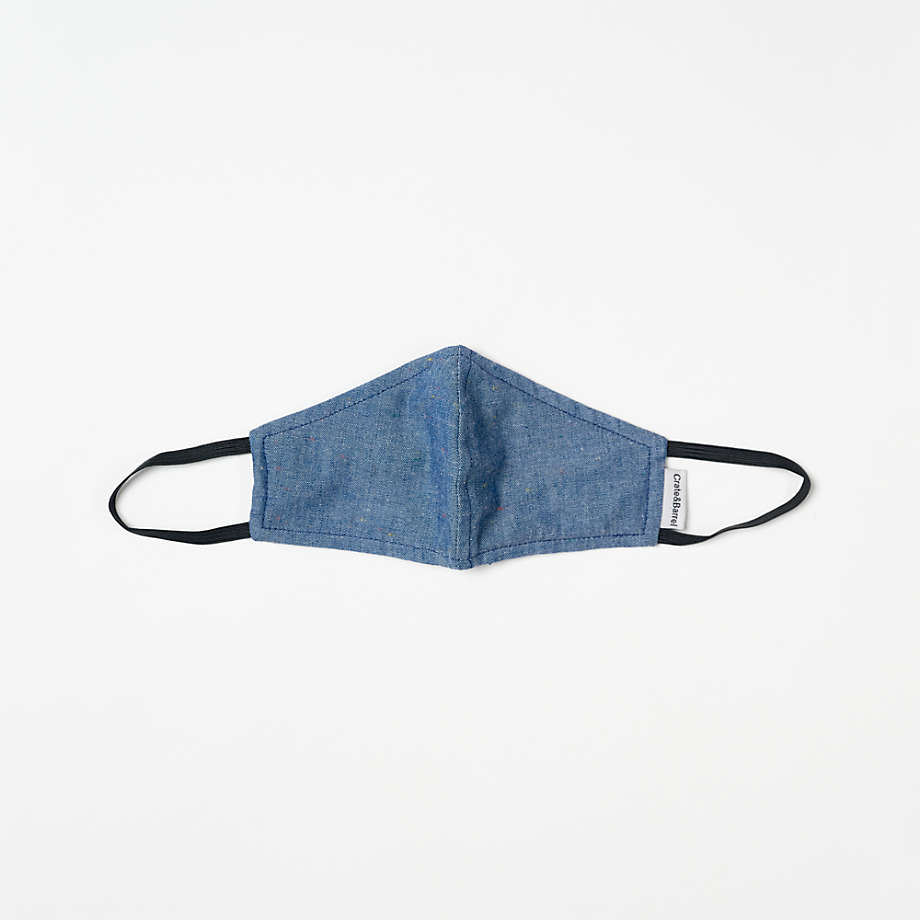 Child Chambray Fabric Washable Face Mask + Reviews | Crate & Barrel