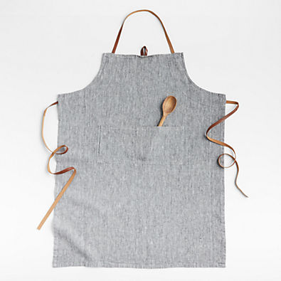 View Chambray Organic Cotton Apron with Pocket details