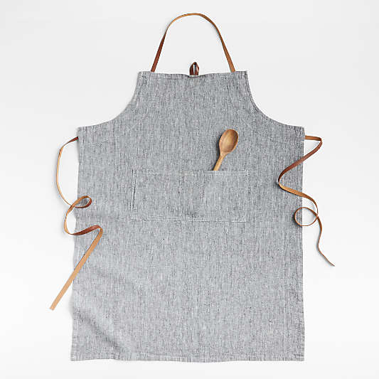 Chambray Grey Cooking Apron with Pocket