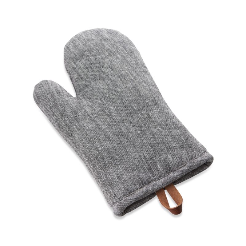 Chambray Grey Oven Mitt + Reviews | Crate & Barrel