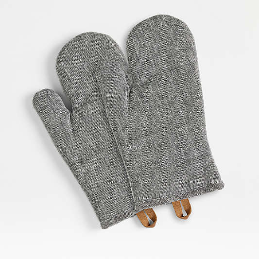 Chambray Organic Cotton Oven Mitts, Set of 2