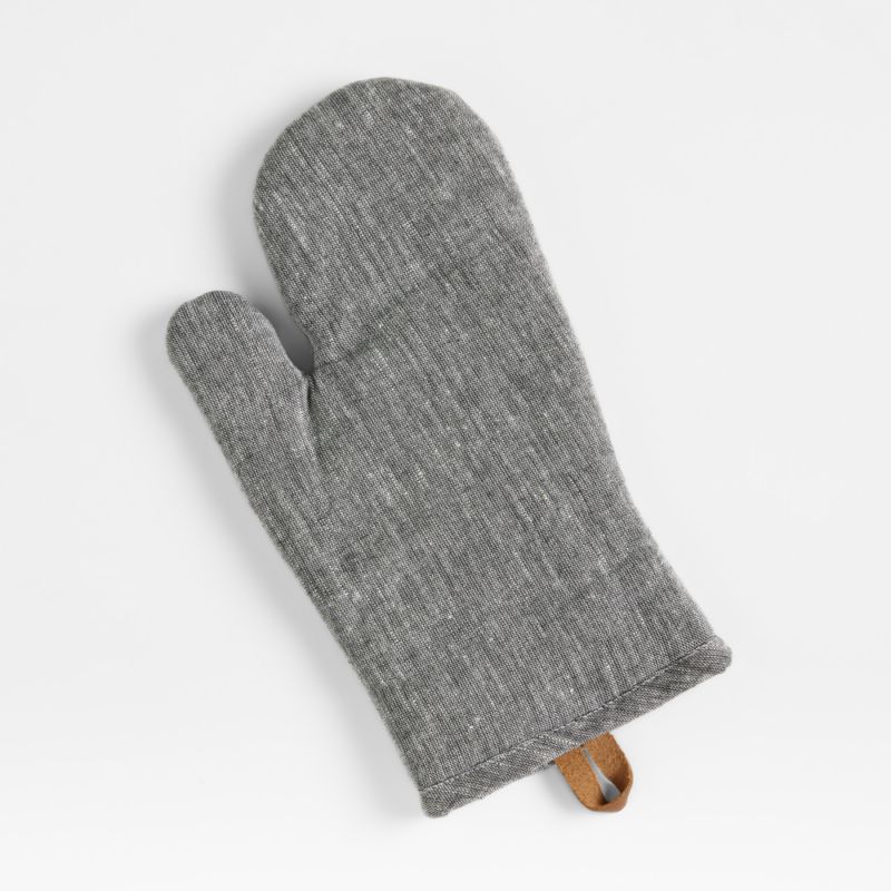 Entertain Everyday Woven Check Double Oven Mitt - Grey