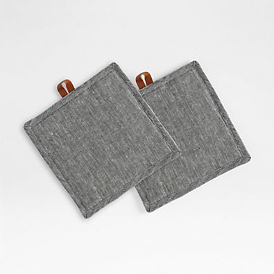 View Chambray Organic Cotton Pot Holders, Set of 2 details
