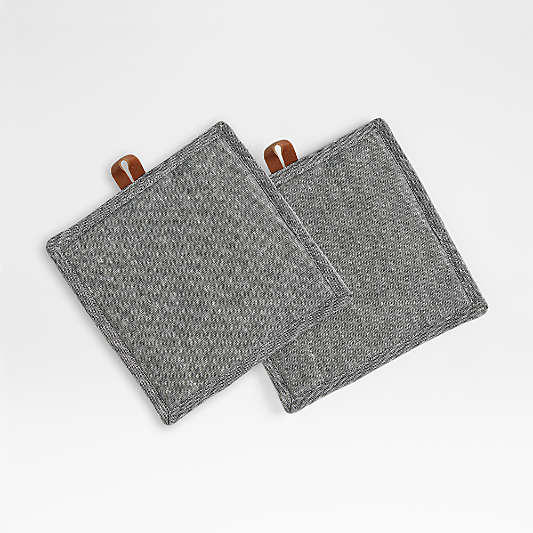 Chambray Organic Cotton Pot Holders, Set of 2