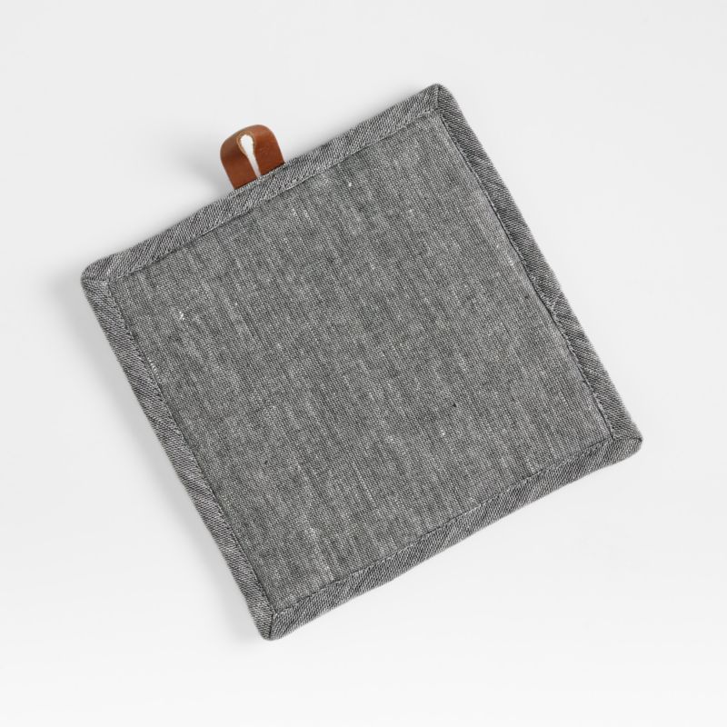 2-pack Linen-blend Pot Holders - Dark gray/striped - Home All