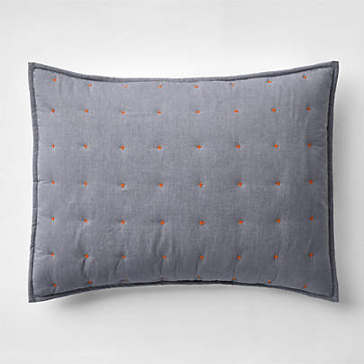 Classic Chambray Ashen Blue Cotton Kids Pillow Sham