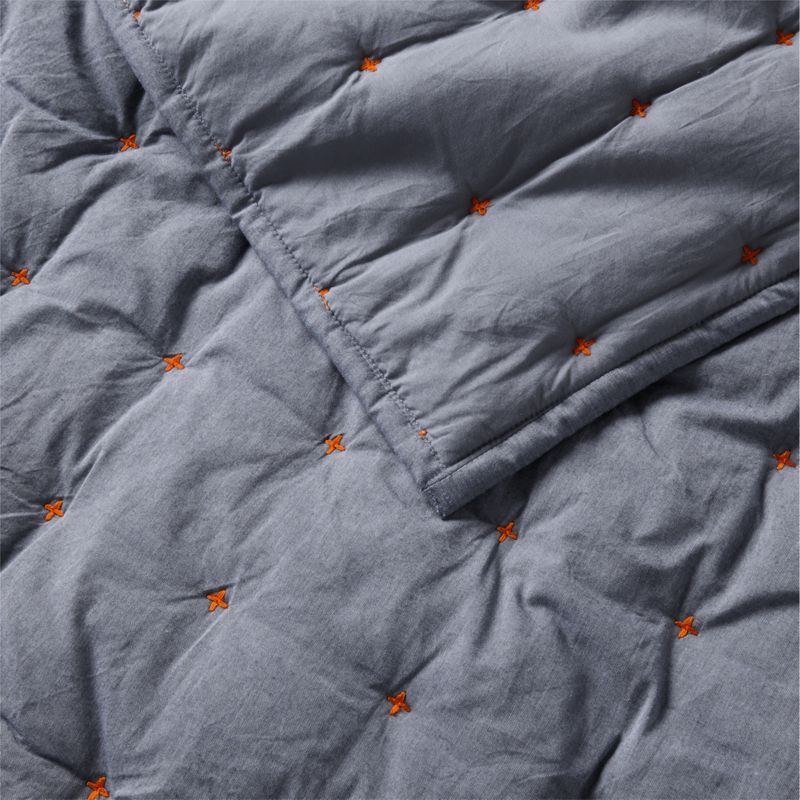 Classic Chambray Ashen Blue Cotton Kids Twin Quilt - image 6 of 8