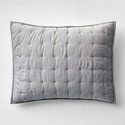 Classic Chambray Pewter Grey Cotton Kids Pillow Sham