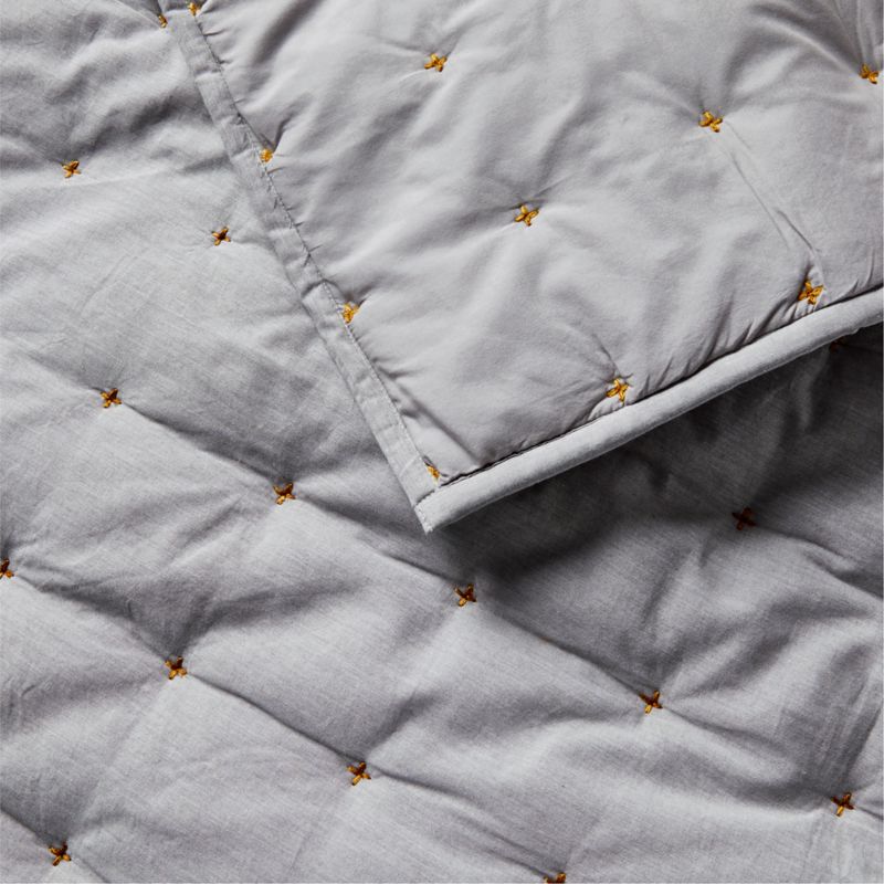 Classic Chambray Pewter Grey Cotton Kids Full/Queen Quilt - image 6 of 8