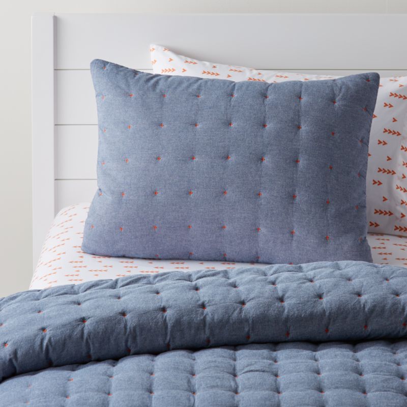 Chambray Blue Kids Pillow Sham - image 0 of 6