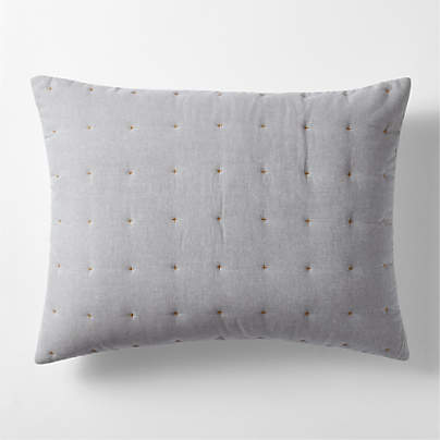 Classic Chambray Pewter Grey Cotton Kids Pillow Sham